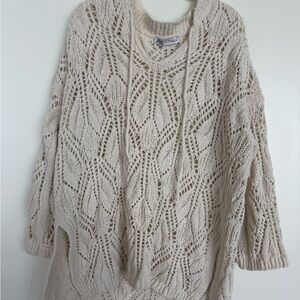 Zara Beige Open-Knit Sweater